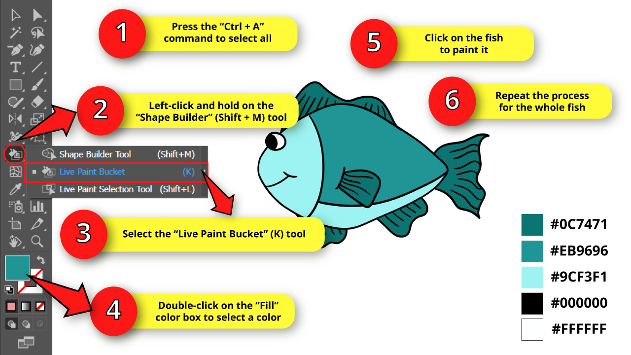 How to Draw a Fish in Illustrator Step 15