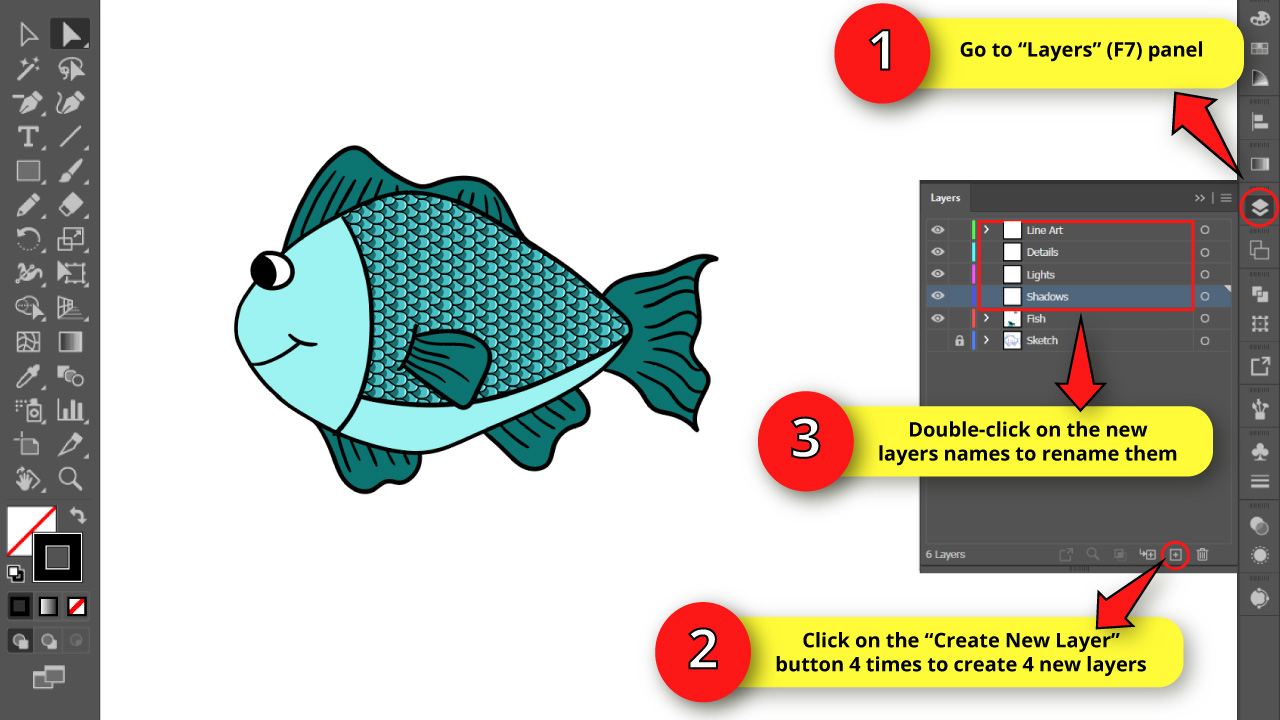 How to Draw a Fish in Illustrator Step 24
