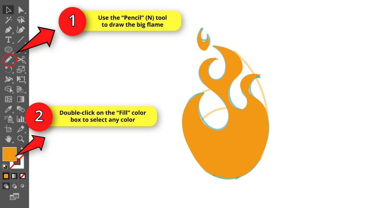 How to Draw a Flame in Illustrator Step 11