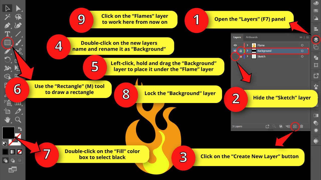 How to Draw a Flame in Illustrator Step 13