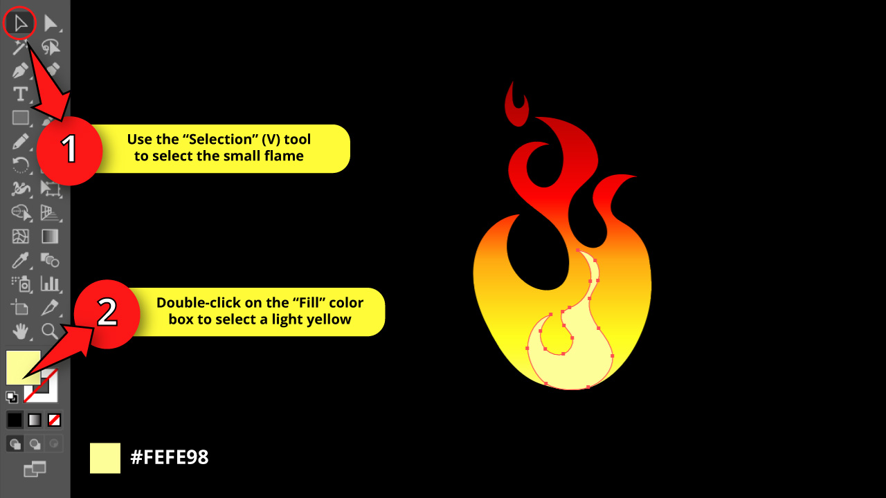 How to Draw a Flame in Illustrator Step 16