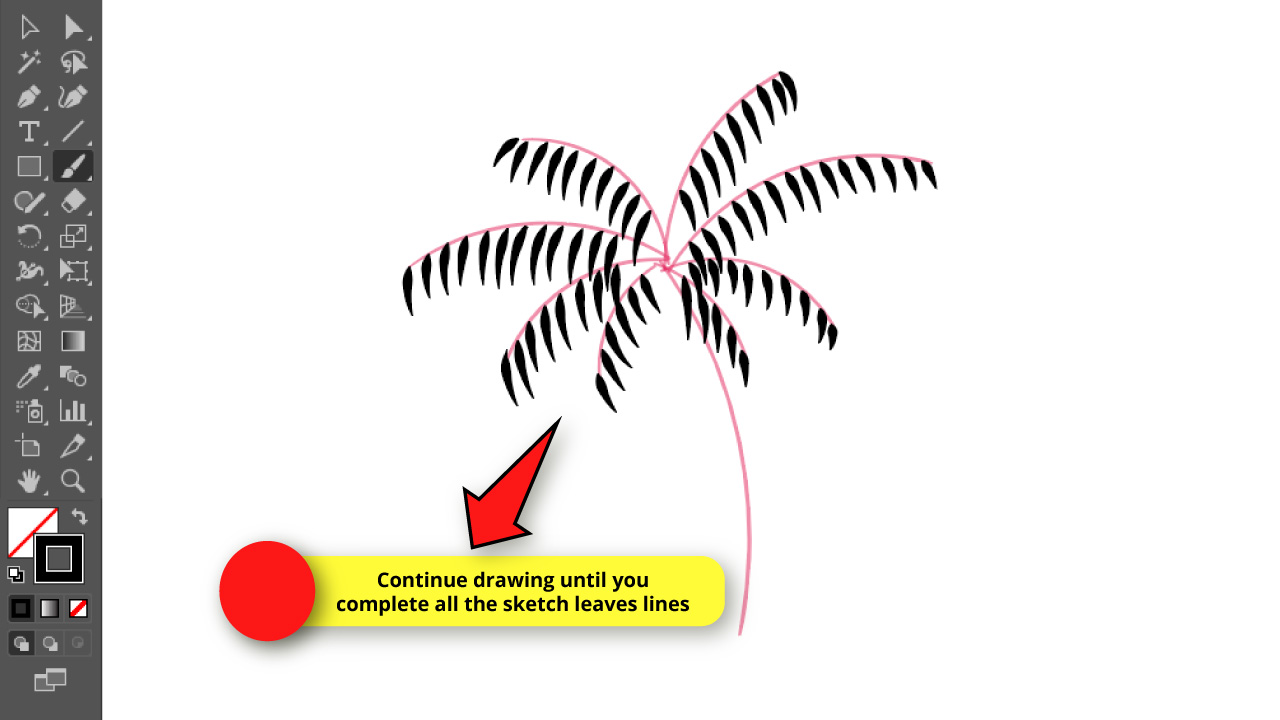 How to Draw a Palm Tree in Illustrator Step 13