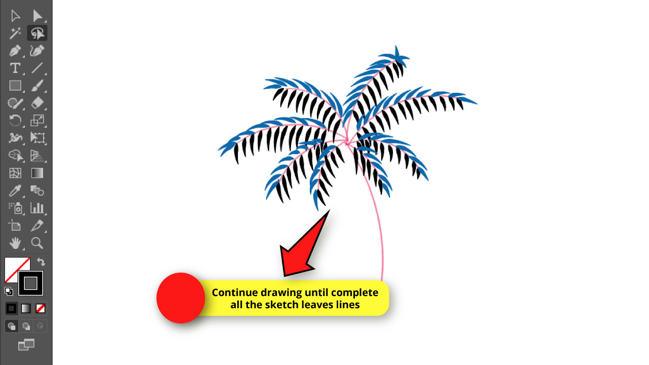 How to Draw a Palm Tree in Illustrator Step 16