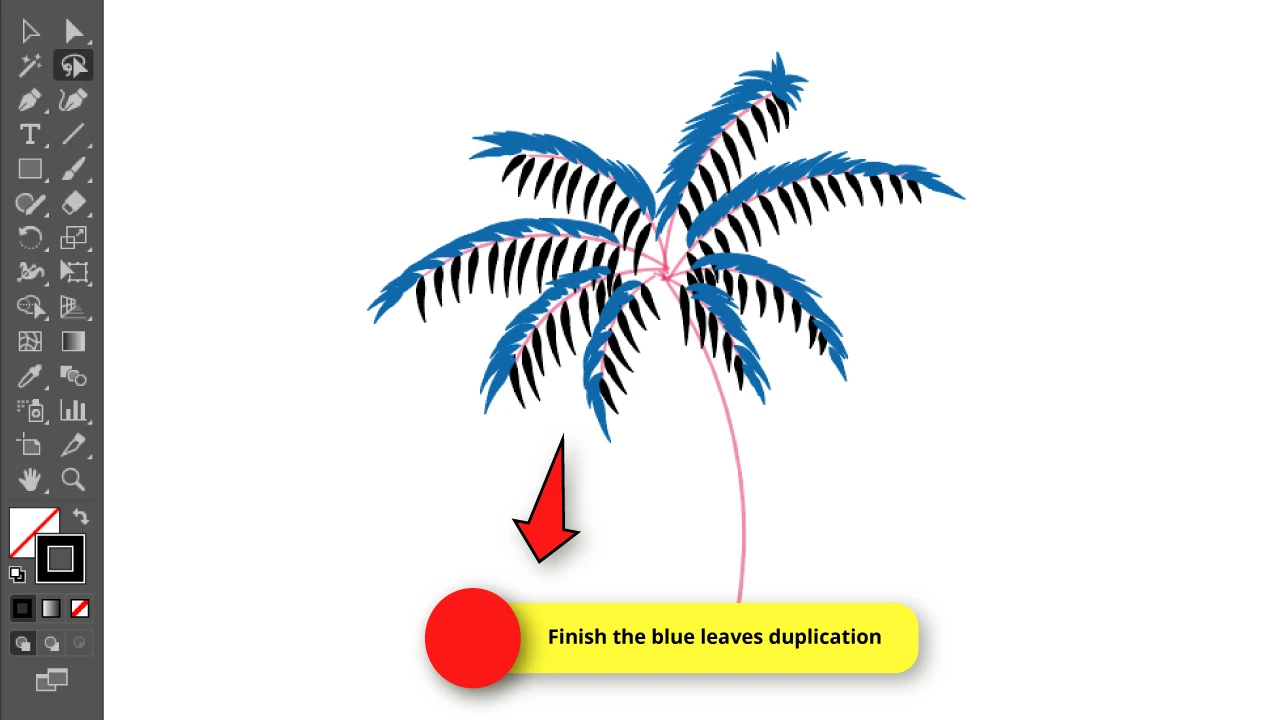 How to Draw a Palm Tree in Illustrator Step 19