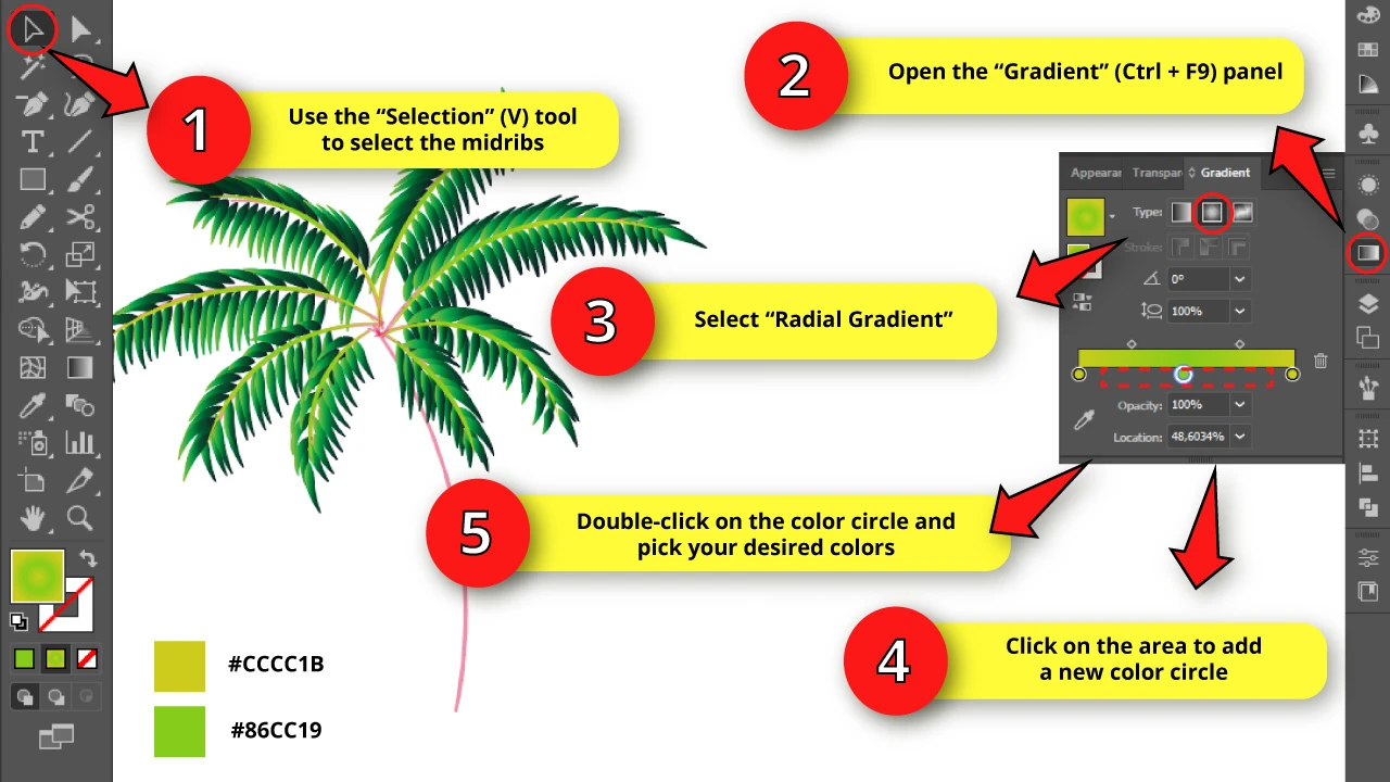 How to Draw a Palm Tree in Illustrator Step 30