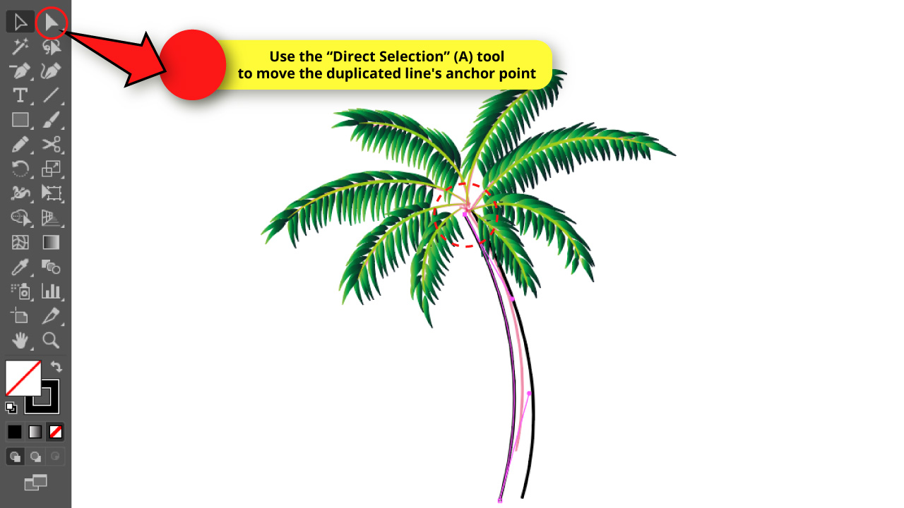How to Draw a Palm Tree in Illustrator Step 34