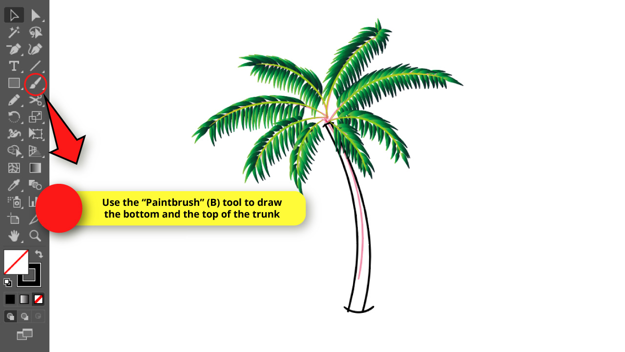 How to Draw a Palm Tree in Illustrator Step 35