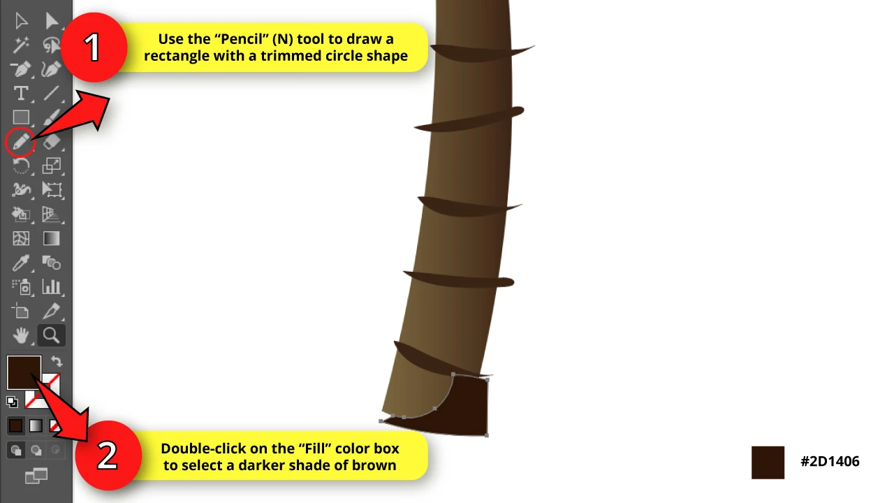 How to Draw a Palm Tree in Illustrator Step 41