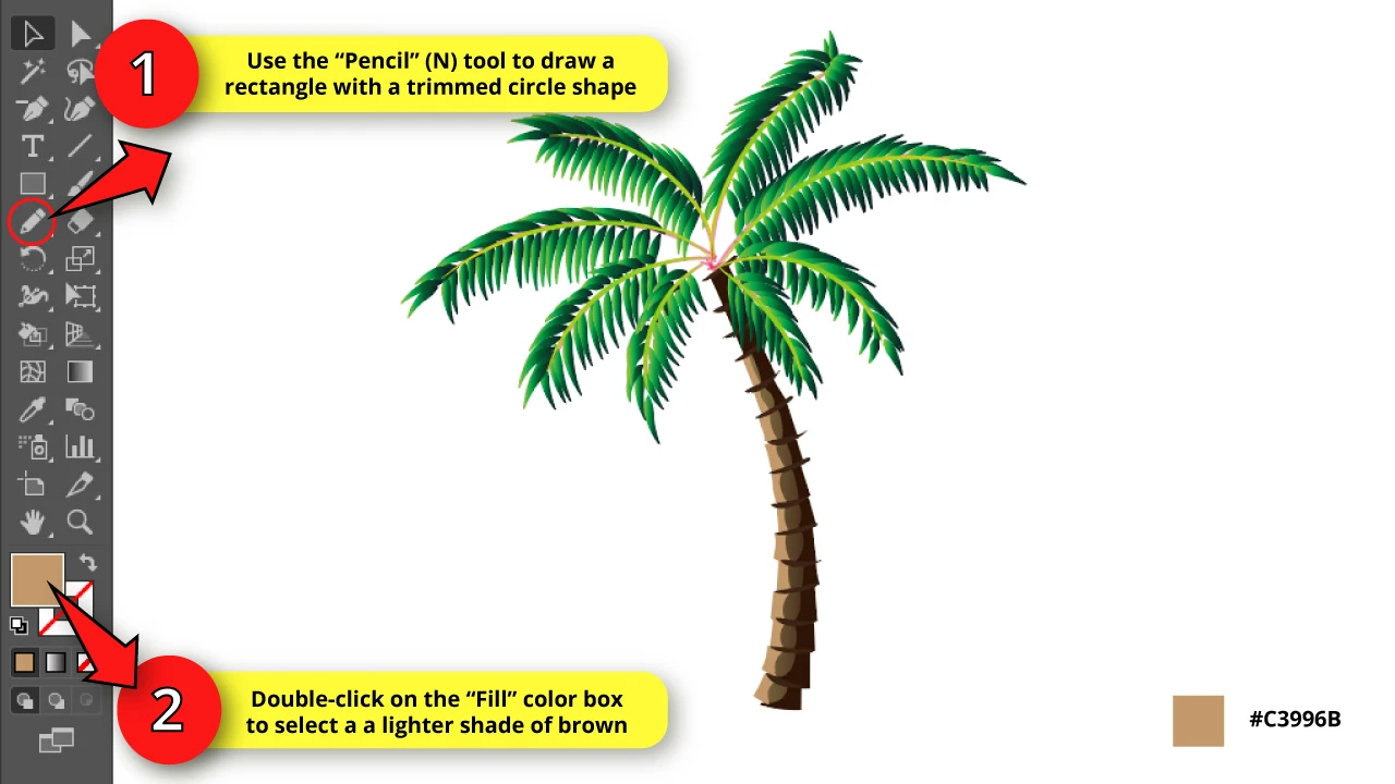 How to Draw a Palm Tree in Illustrator Step 43