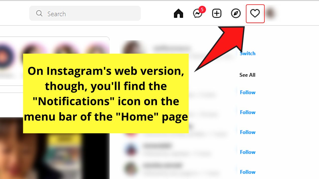 How to Find Mentions on Instagram by Checking Notification History Step 1.2