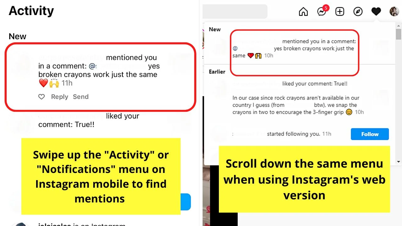How to Find Mentions on Instagram by Checking Notification History Step 2