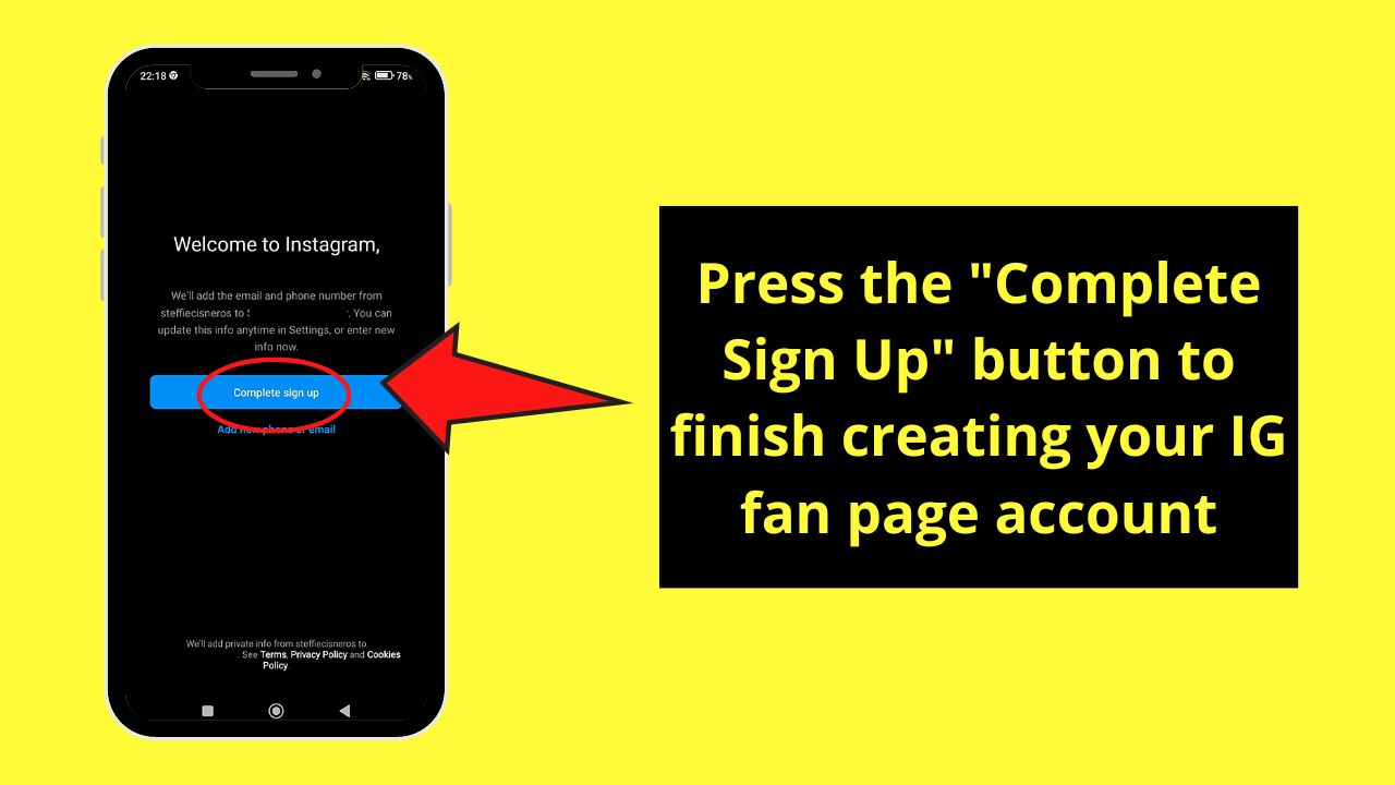 How to Make a Fan Page on Instagram (Android) Step 2