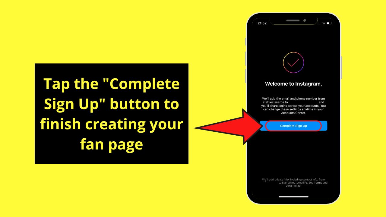 How to Make a Fan Page on Instagram (iOS) Step 2.2