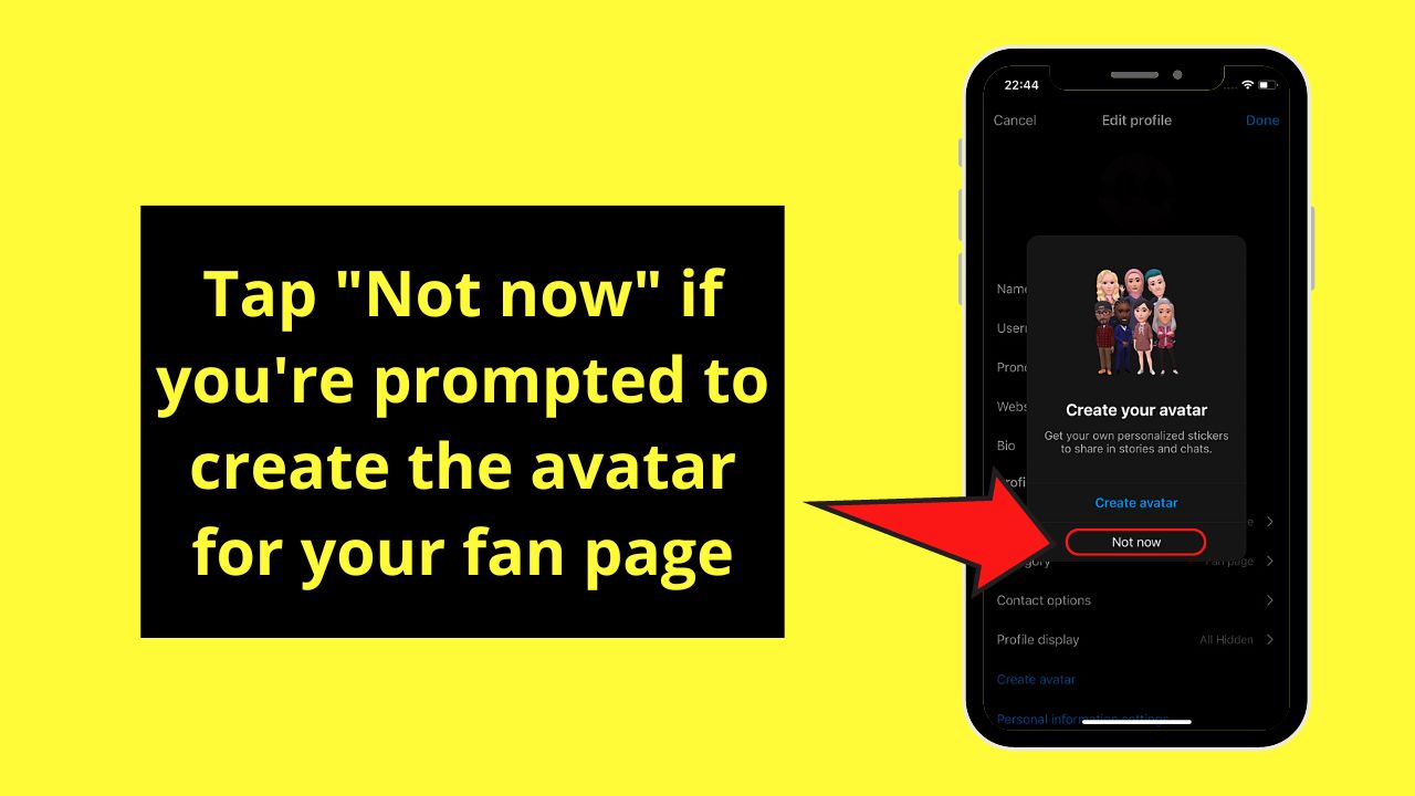 How to Make a Fan Page on Instagram (iOS) Step 5