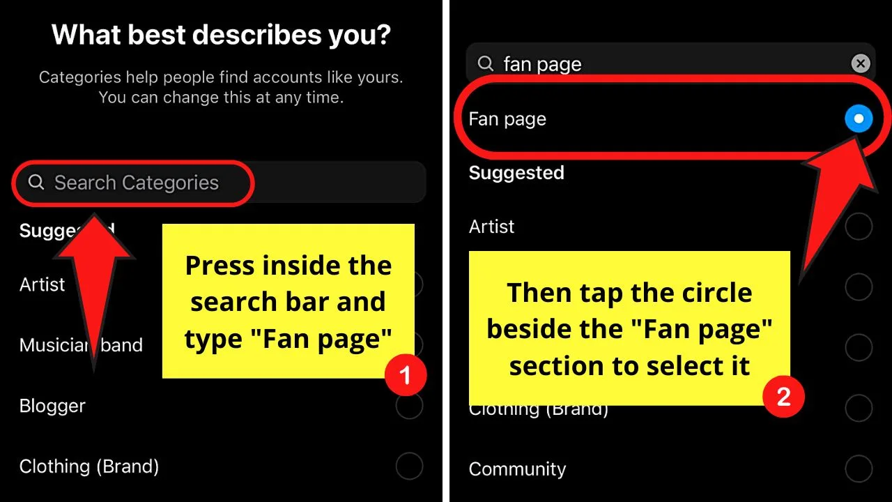 How to Make a Fan Page on Instagram (iOS) Step 7