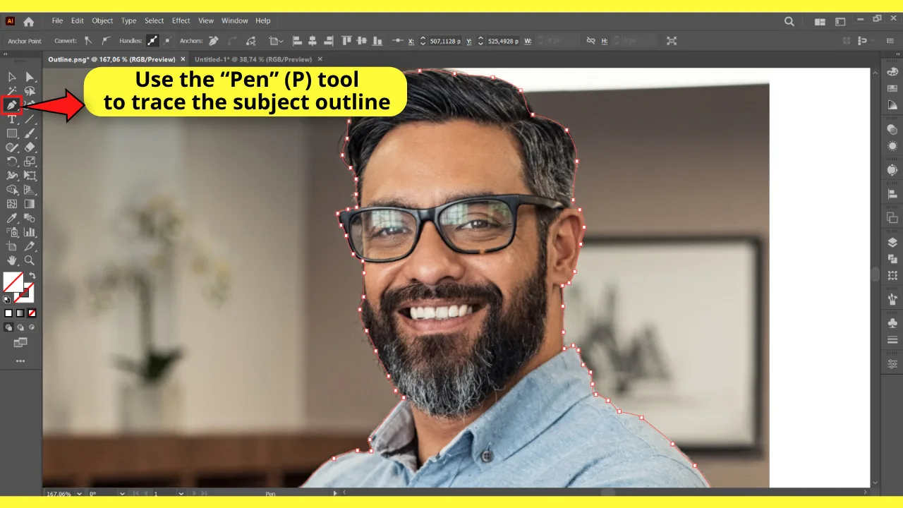 How to Outline the Subject of an Image in Illustrator Step 2