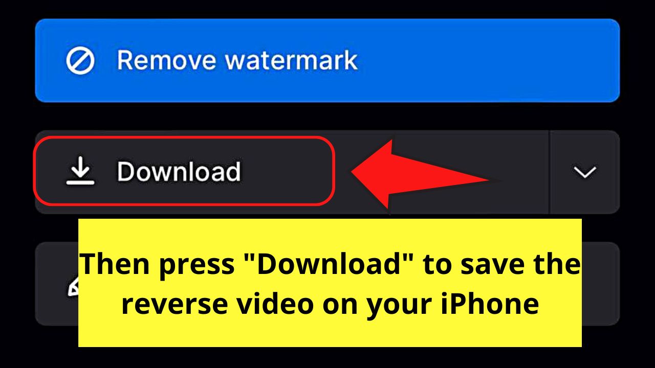 How to Reverse Video on the iPhone by Uploading to Clideo Step 6.2
