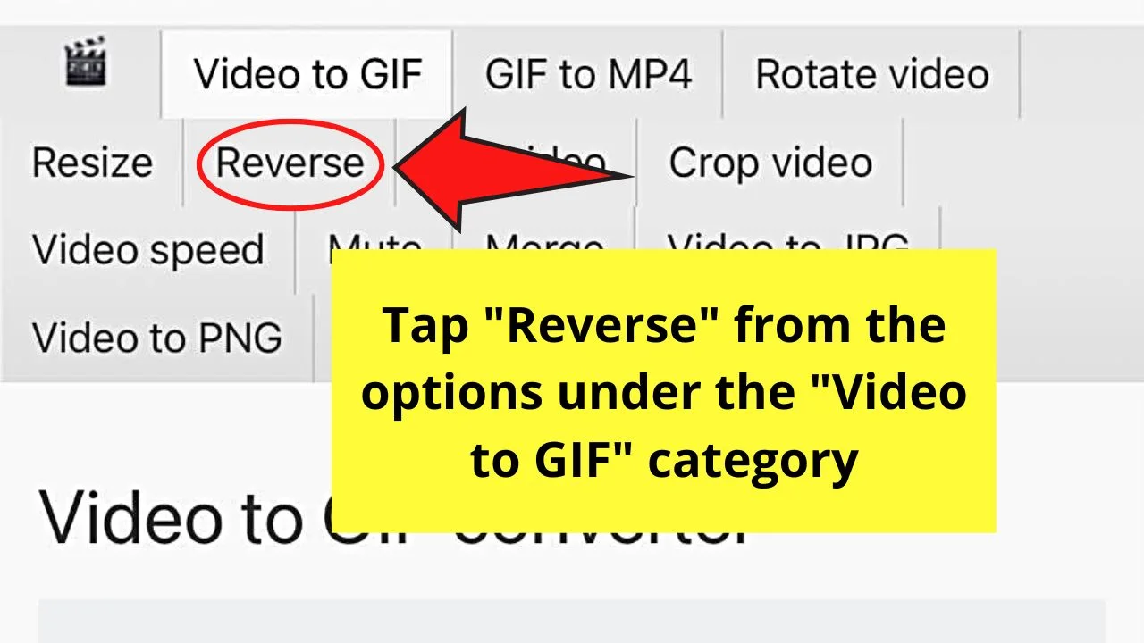 How to Reverse Video on the iPhone by Uploading to EZgif Step 2