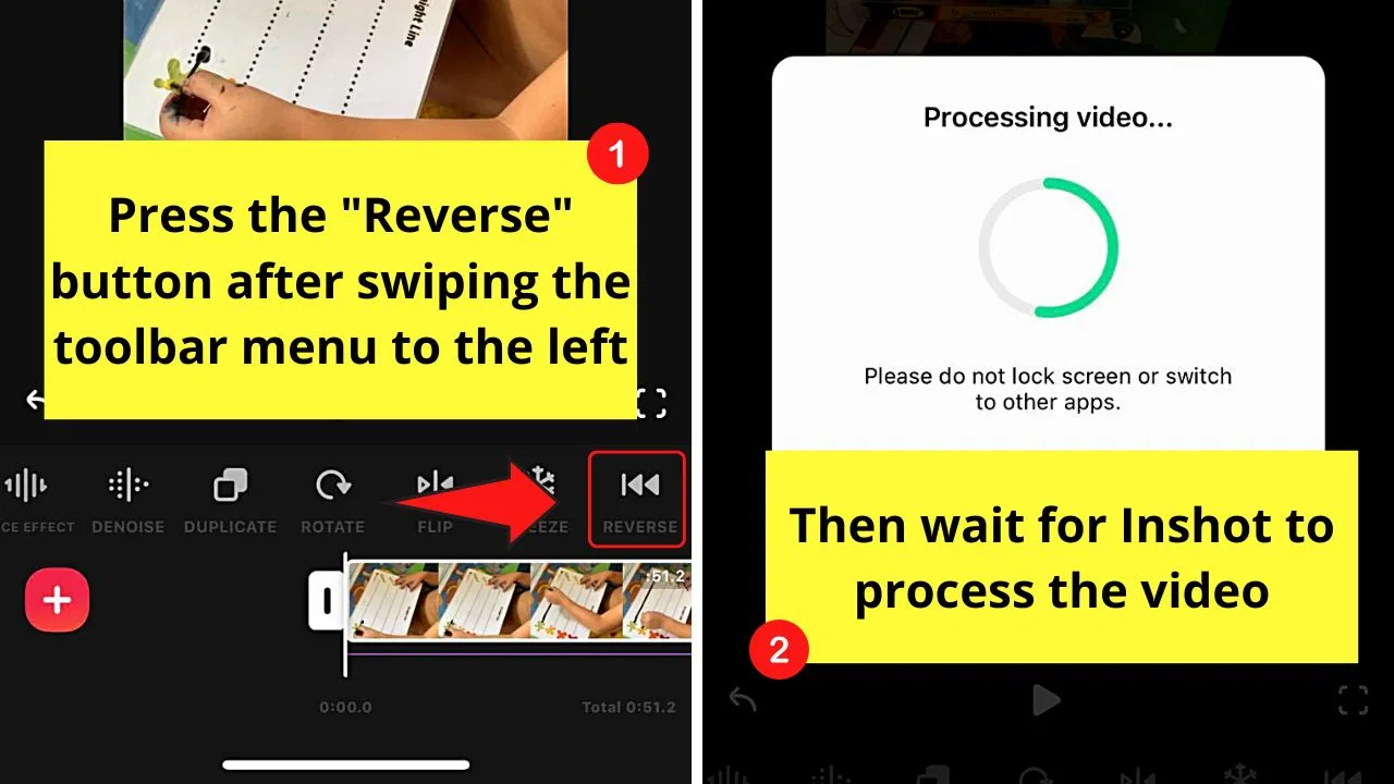 How to Reverse Video on the iPhone by Using Inshot Step 7