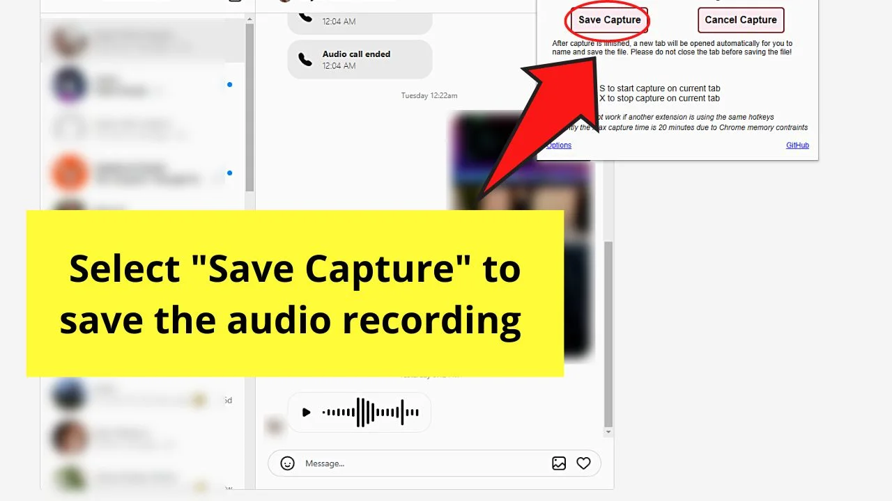 How to Save a Voice Message on Instagram Using a Third-Party Audio Recording App (Computer) Step 6