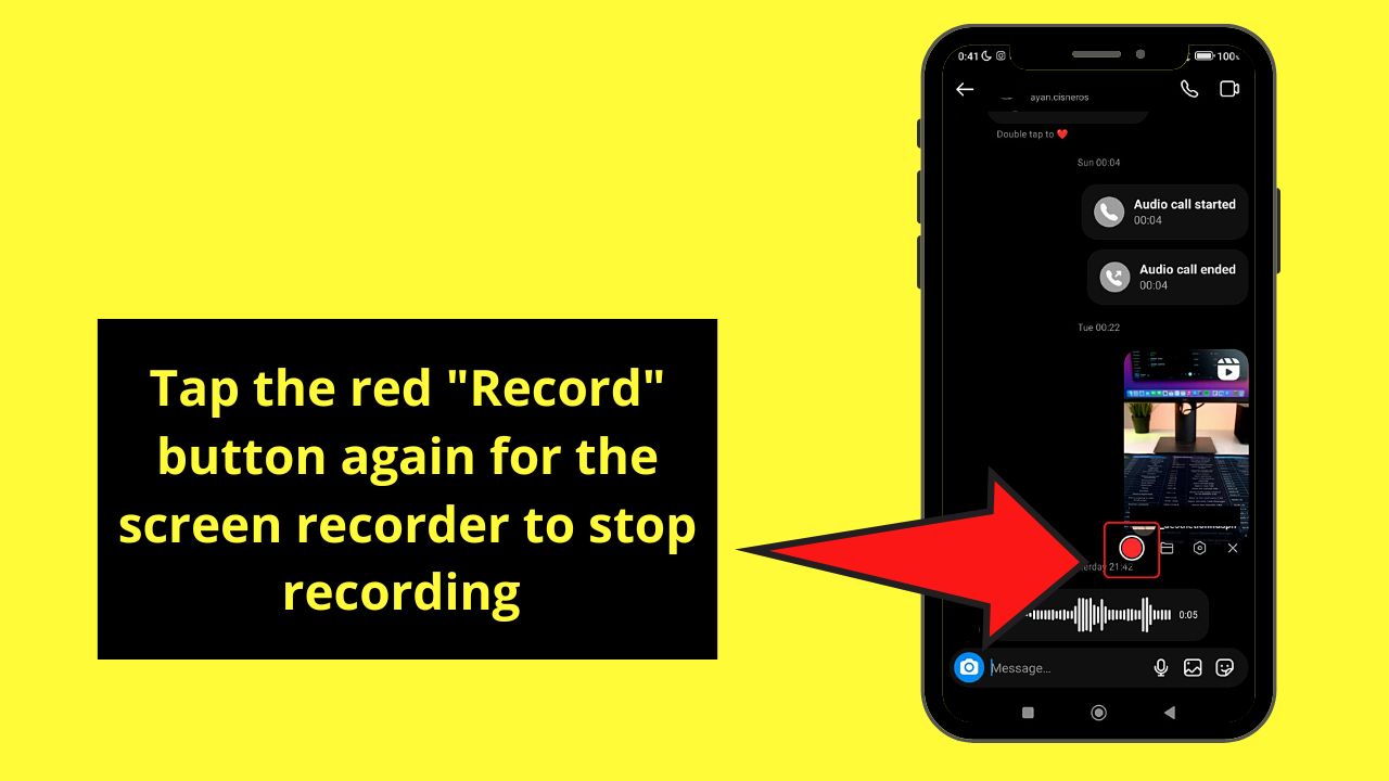 How to Save a Voice Message on Instagram Using the Screen Recorder App (Android) Step 7