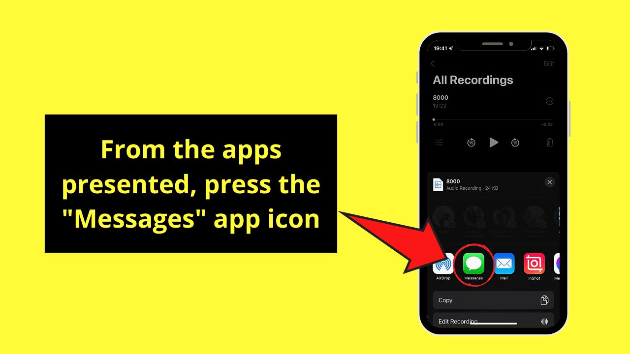 How to Send Voice Message on iPhone to Android Step 7