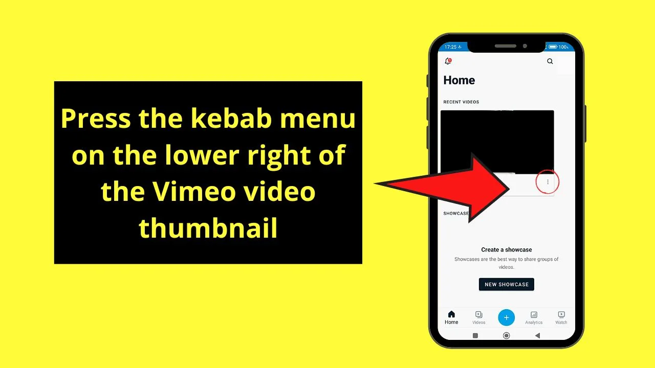 How to Share a Vimeo Video on Instagram (Android) Step 1