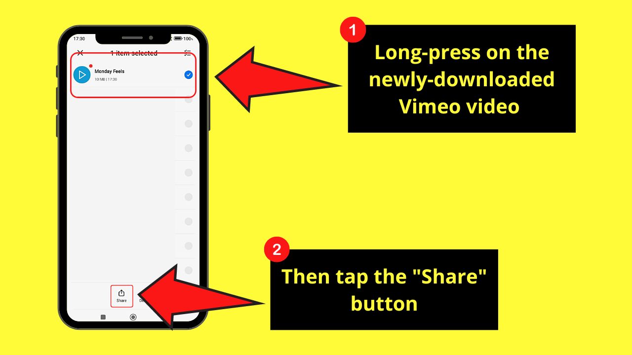How to Share a Vimeo Video on Instagram (Android) Step 5