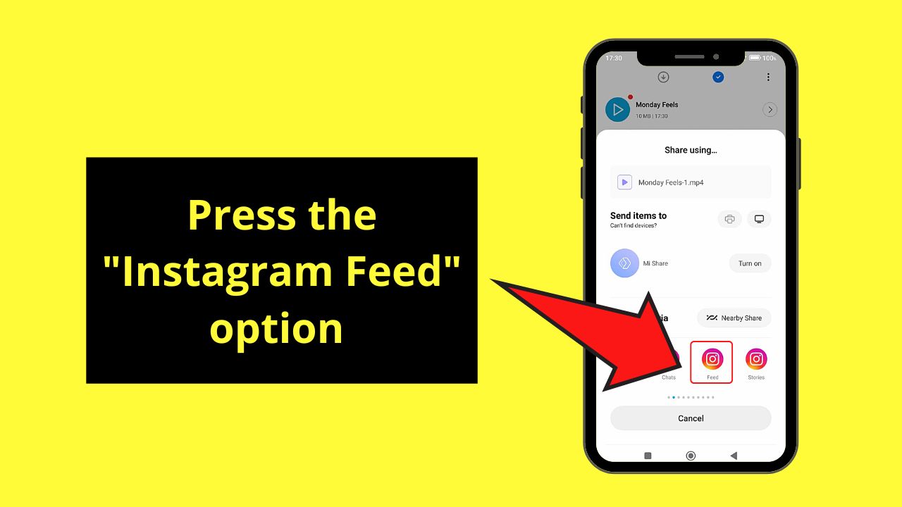 How to Share a Vimeo Video on Instagram (Android) Step 6