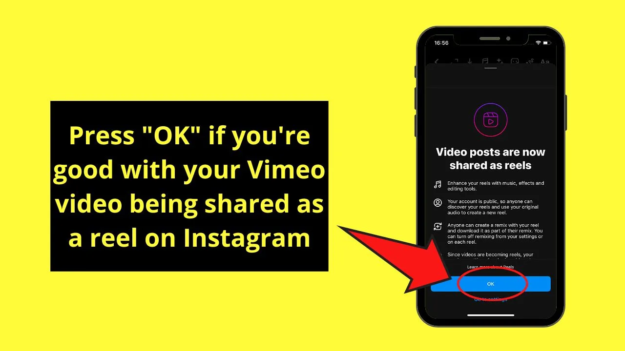 How to Share a Vimeo Video on Instagram (iOS) Step 10
