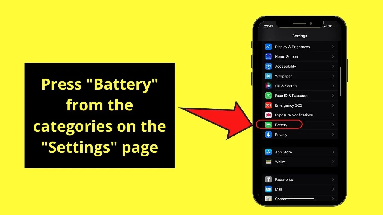 How to Turn on Battery Percentage on iPhones with Physical Home Buttons Step 2