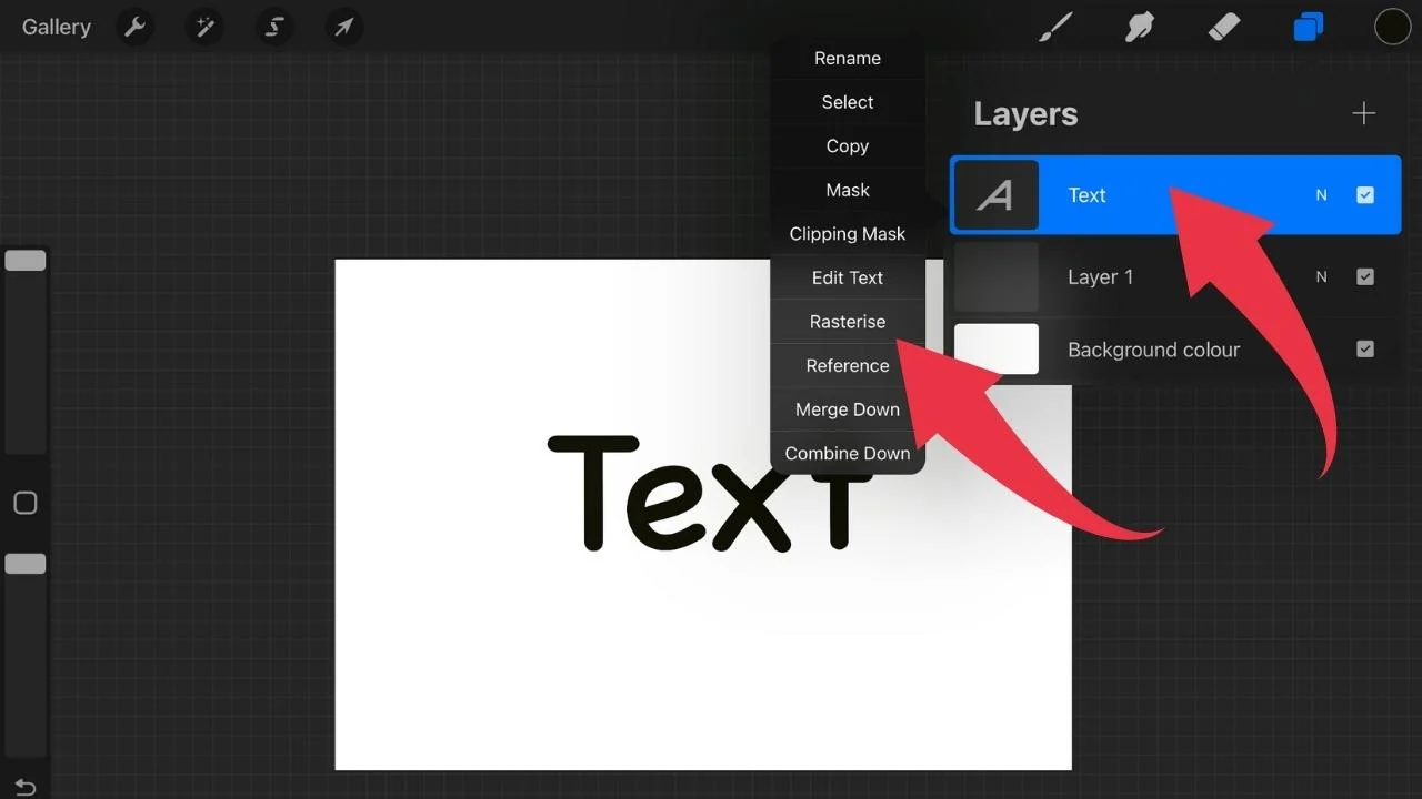 How to Use Alpha Lock on Text in Procreate Step 3