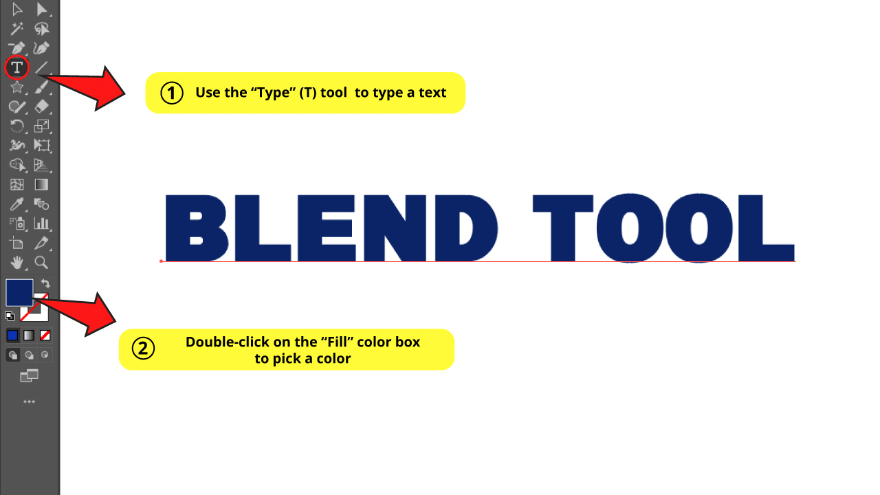 How to Use the Blend Tool to Get 3D Text Effect in Illustrator Step 1