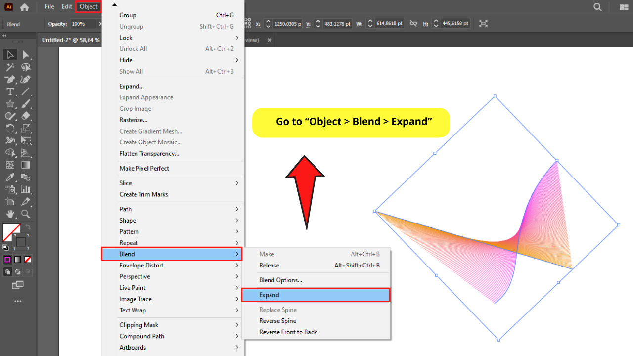 How to Use the Blend Tool to Make Abstract Decorative Lines in Illustrator Step 8