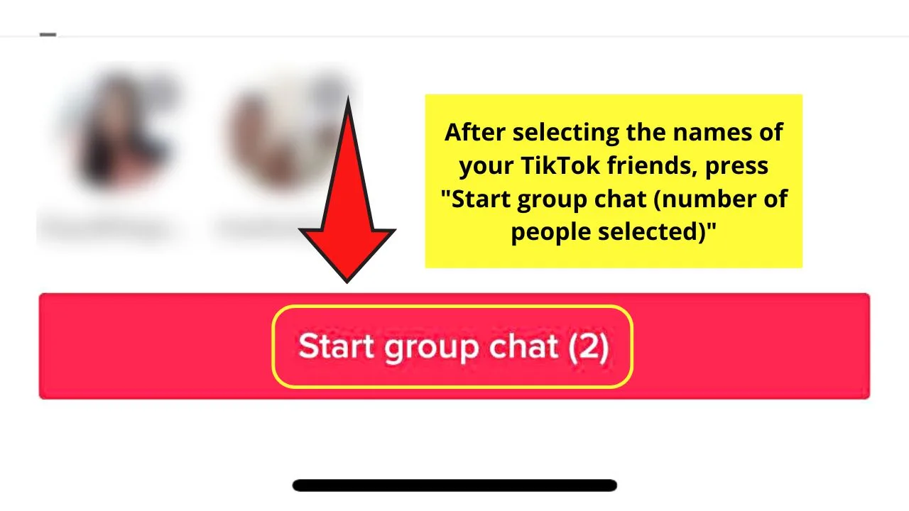 Creating a Group Chat on TikTok from an Existing Chat Room Step 6