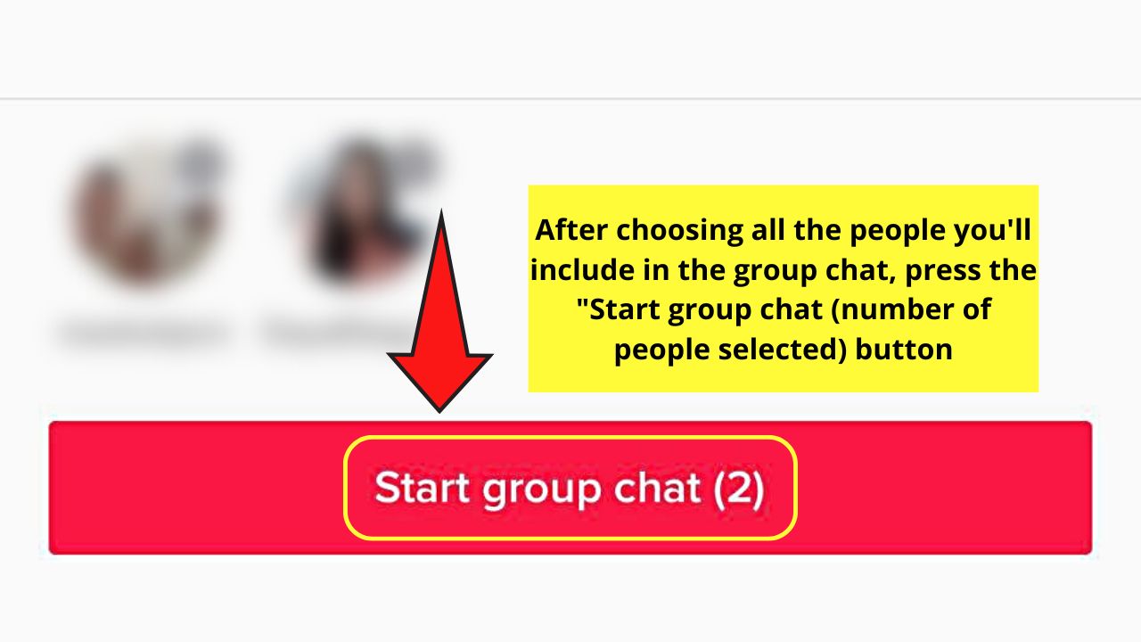 Creating a Group Chat on TikTok on Inbox Step 4.1