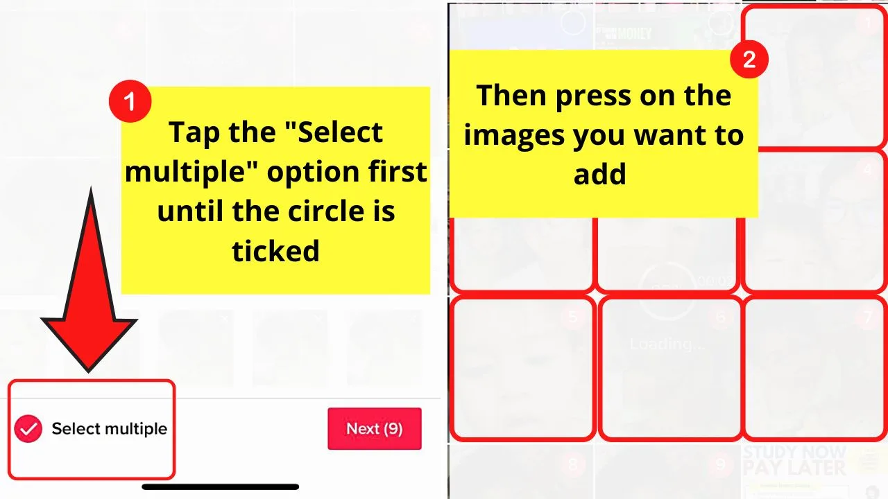 Editing Multiple Photos on TikTok iPhone Step 3