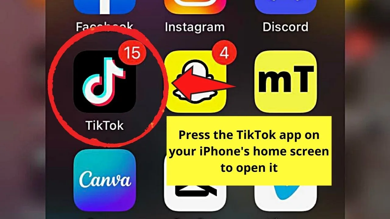 How to Allow Camera Access on TikTok iPhone Within the TikTok App Step 1