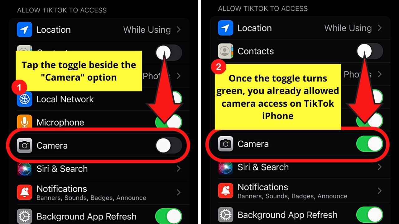 How to Allow Camera Access on TikTok iPhone from the Settings App Step 3