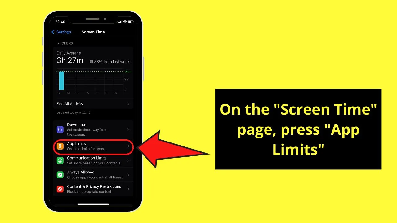 How to Block the TikTok App on the iPhone Using Screen Time Management Settings Step 3