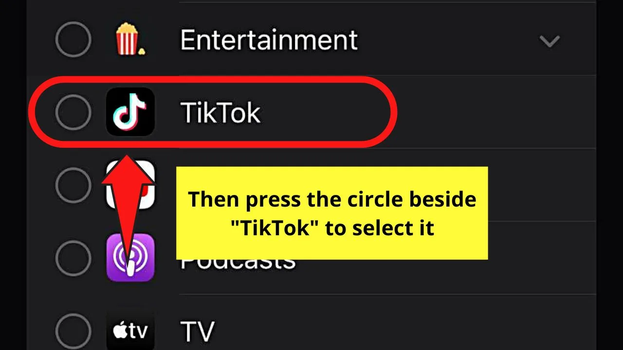 How to Block the TikTok App on the iPhone Using Screen Time Management Settings Step 6