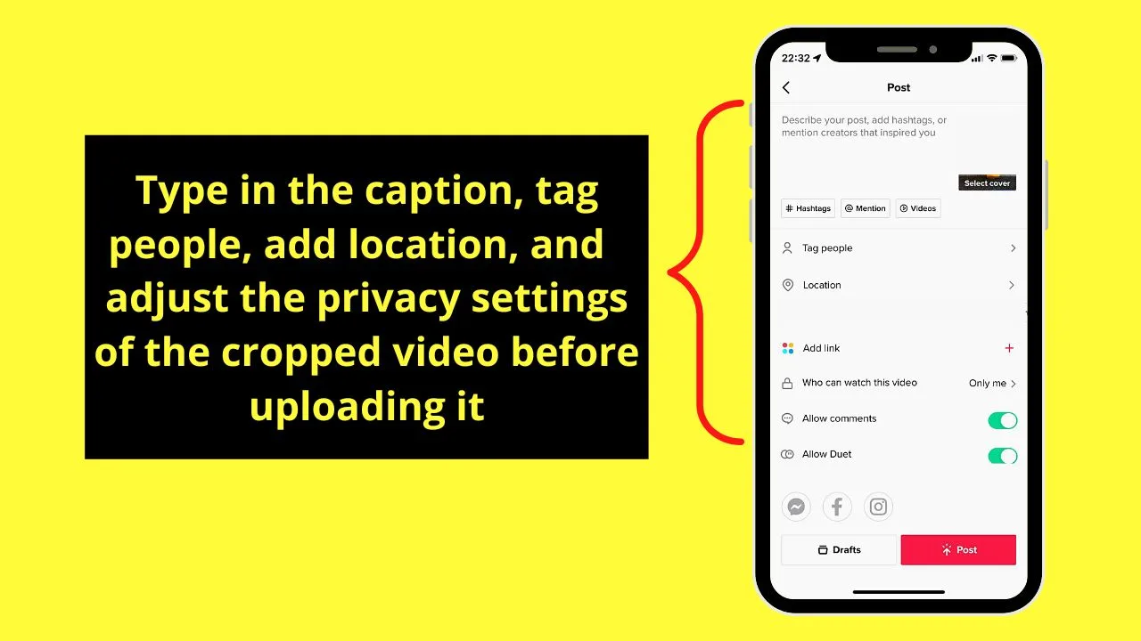 How to Crop a Video on Tiktok Using Built-in Editor on your Phone (iOS) Step 14