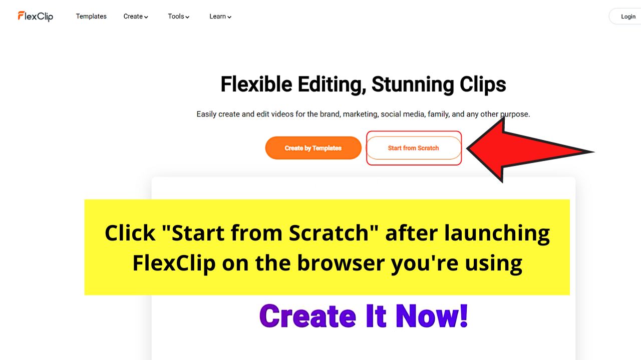 How to Crop a Video on Tiktok Using Editing Websites (FlexClip) Step 1