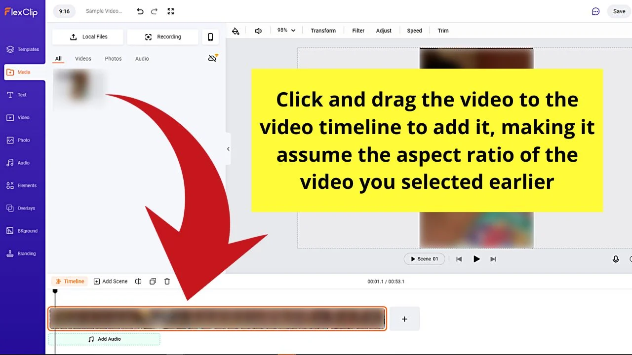 How to Crop a Video on Tiktok Using Editing Websites (FlexClip) Step 5