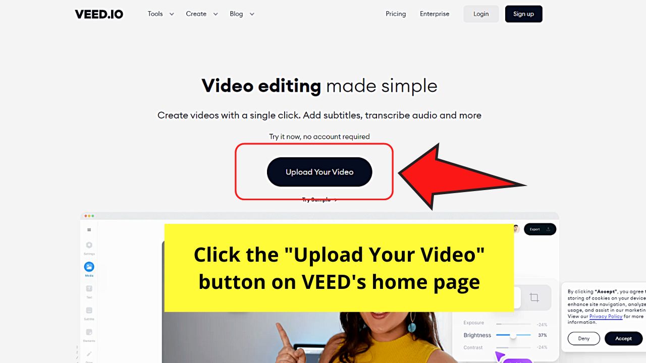 How to Crop a Video on Tiktok Using Editing Websites (VEED) Step 2