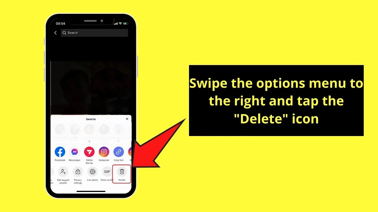 How to Delete a Video on Tiktok Step 4