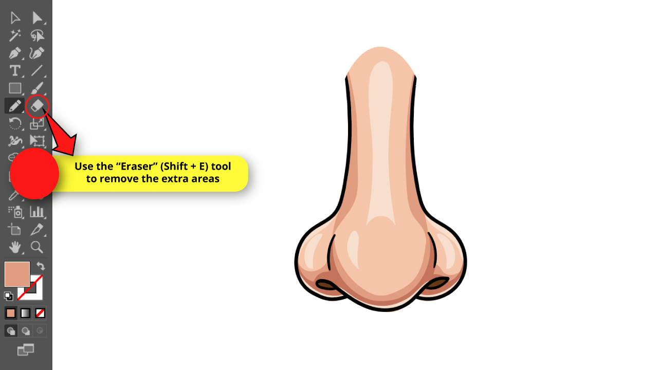 How to Draw a Nose in Front View in Illustrator Step 22