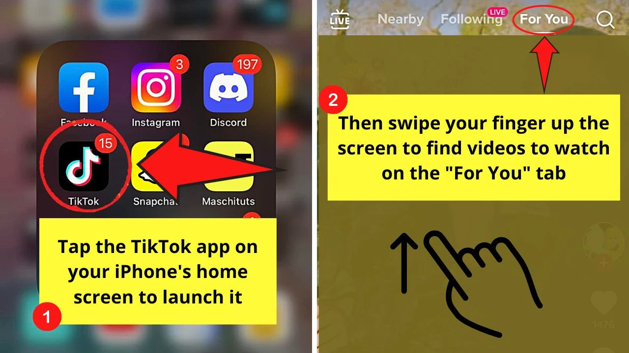 How to Fast Forward on TikTok iPhone Step 1