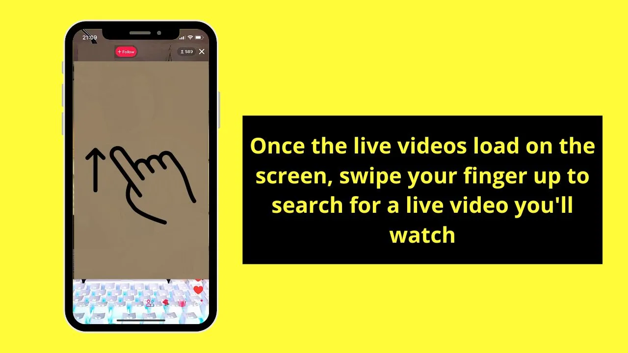 How to Find Live Videos on TikTok iPhone by Tapping the Live Icon Step 3