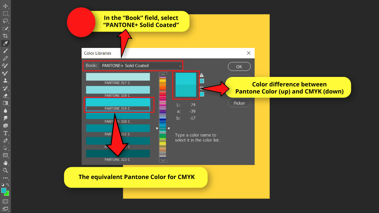 How to Find Pantone Color in Photoshop Step 3